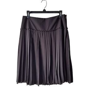 NWT Lord & Taylor 424 Fifth Skirt Pleated A-Line Academia Gothic Black Size 8